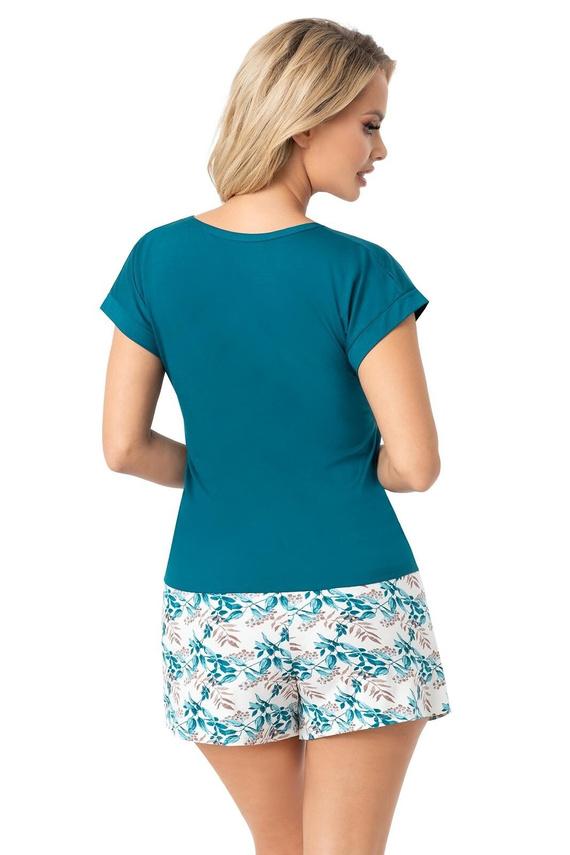 Irmina Shorts Damenpyjama Donna marineblau – kurze Ärmel, Viskose, leicht und feminin