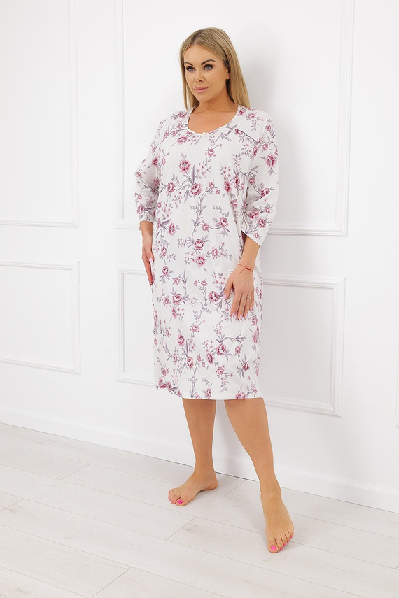 Nachthemd Italian Fashion Mariella 100% Baumwolle 3/4-Arm Blumenprint