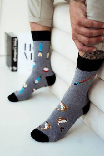 0125-054 Fishing Avangard Herren Milena Socken – Melange