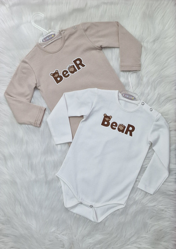 Bär Baby-Body Bambarillo beige | Baumwolle, flexibel, bequem