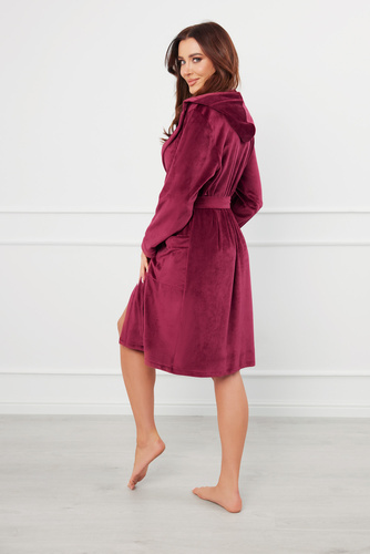 Akara Damen Bademantel Italian Fashion - kastanienbraun 