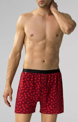 2GMB-009 Atlantic Herren-Boxershorts – Schwarz – Burgunderrot