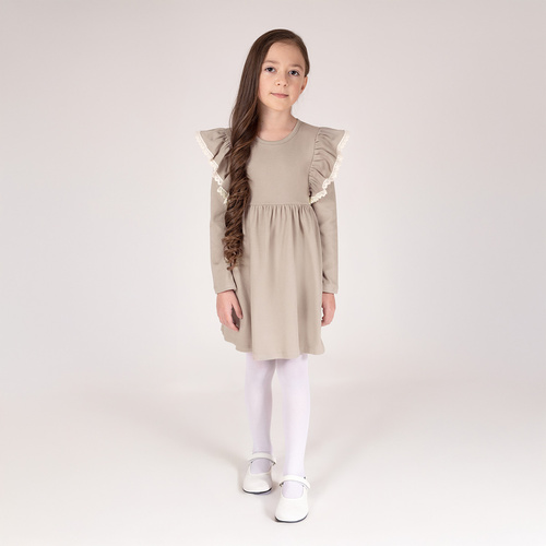 212169 Tola Mädchenkleid Nicol – 100 % Baumwolle, lange Ärmel, Rüschen, polnische Produktion