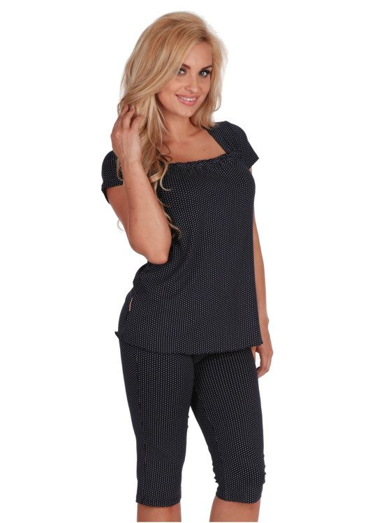 919 Dots Damen-Schlafanzug - navy blau