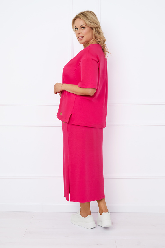 Caro Kurzarm-Bluse Italian Fashion - fuchsia