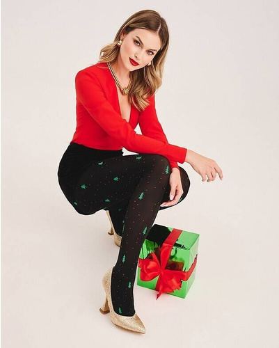 560 Christmas Tress Strumpfhose 60 den Gabriella - schwarz