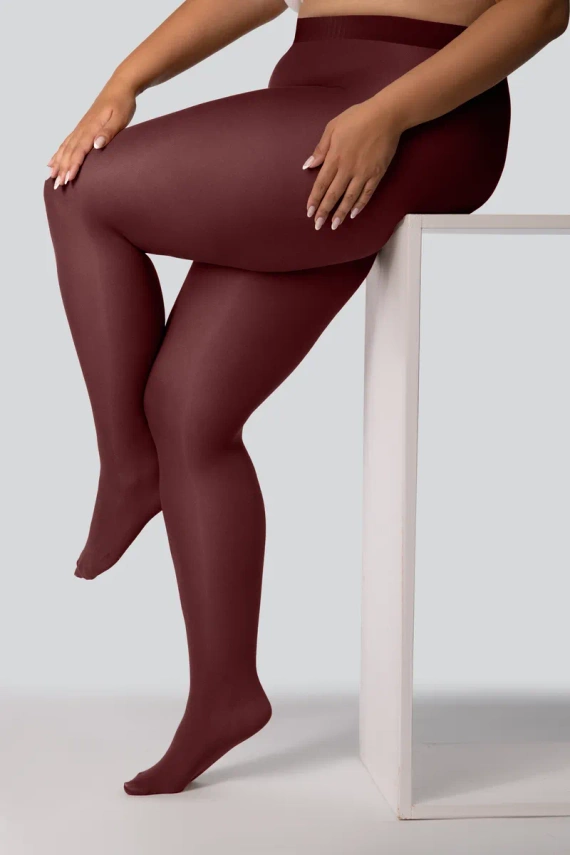 Elizabeth Queen Size Strumpfhose 70 den Rotwein – glatt, matt, bunt, bequem
