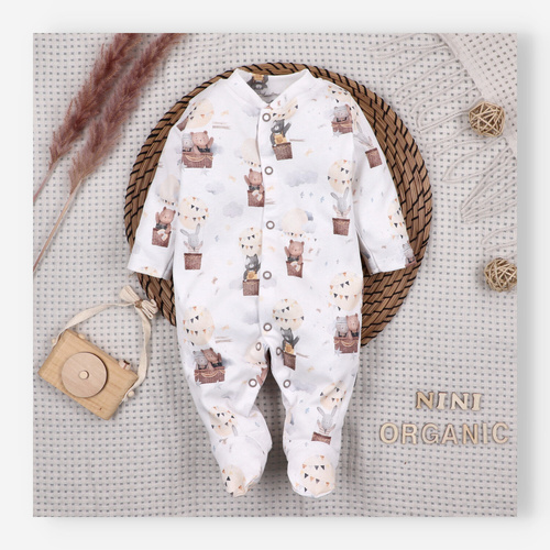 Baby-Strampler Nini Balloon Friends 100% Bio-Baumwolle für Neugeborene