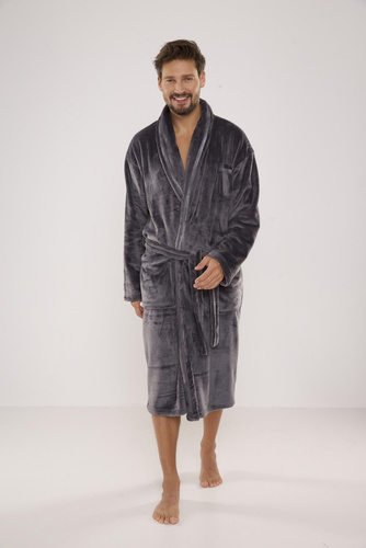 716 Rafael Herren Bademantel De lafense - graphit