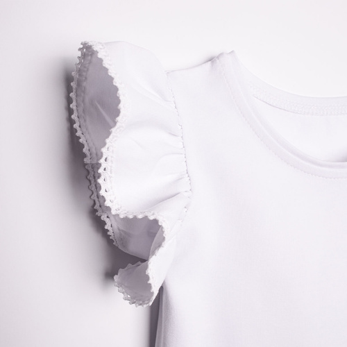 Bluse 220138 Nicol weiß Baumwolle mit Spitze elegant Mädchen