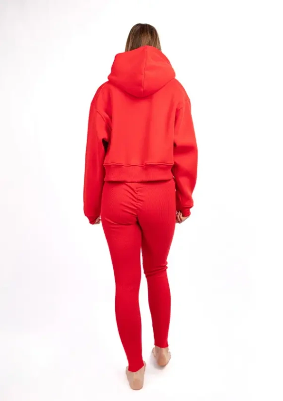 DK-K-B13 Dkaren Damen-Trainingsanzug-Set – rot