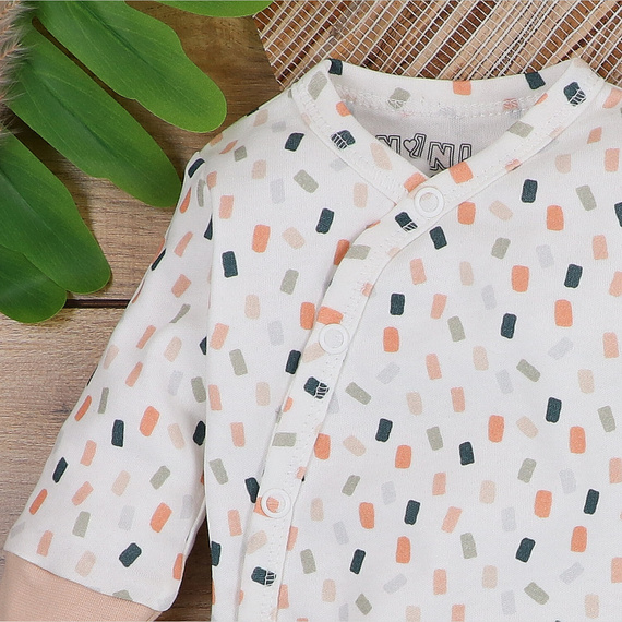 ABN-5321/KRE Nini Umschlag-Body aus Bio-Baumwolle, Creme