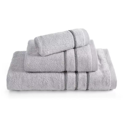 Eurofirany Handtücher Set 3 tlg weich saugstark elegante Handtücher Sibel silver