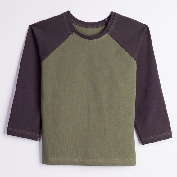 228140 Nicol FARMA Jungen-Raglanshirt grün meliert Baumwolle