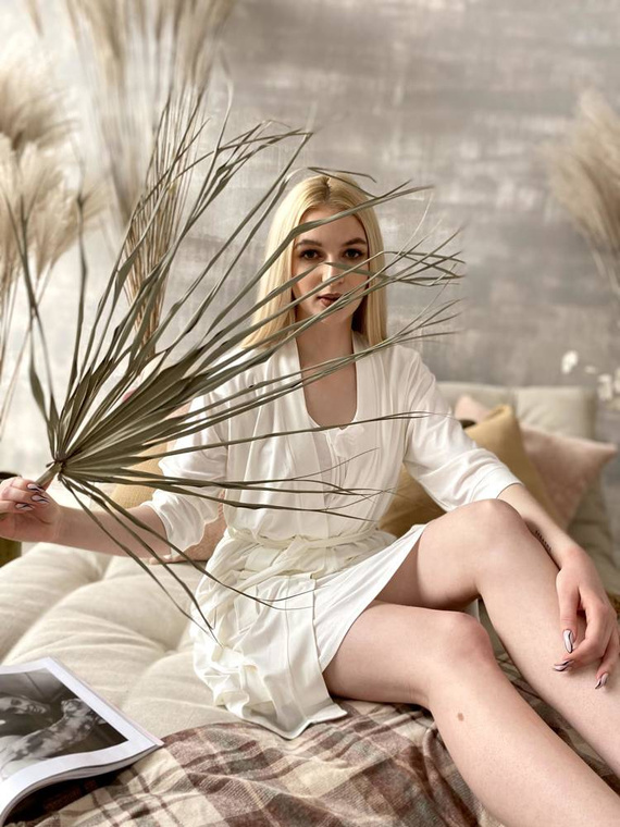 871 / 529 Visa Damen Morgenmantel Forex - Ecru 