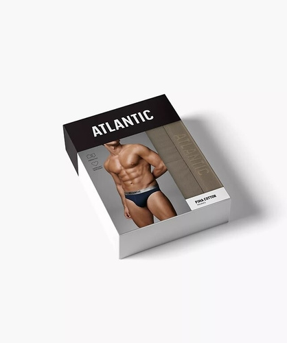 Sportliche Herren Slips Atlantic 2MP-1589 – perfektes Fit, elastischer Bund, 2er-Pack