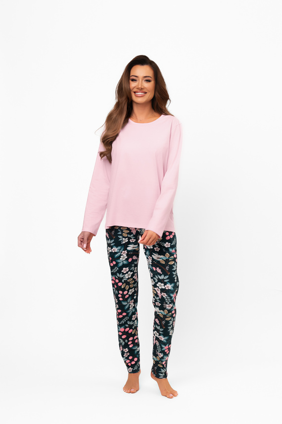 Damen Baumwollpyjama Marisal - lange Ärmel, lange Hosen Italian Fashion  