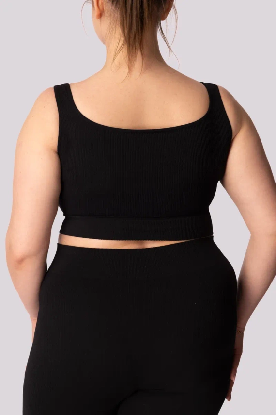 Gerippter Sport-BH „Mona“, schwarz