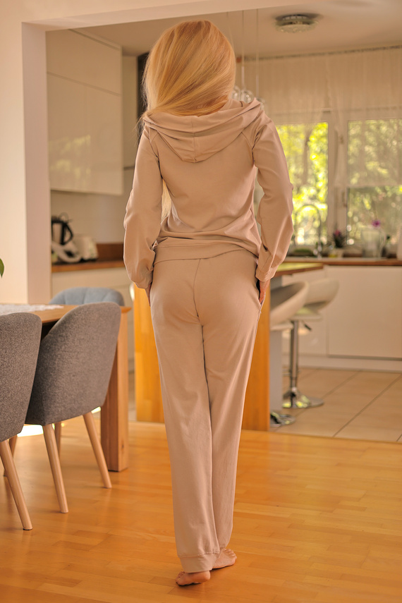 Brav Mirale Damen-Trainingsanzug | Bequemes Baumwollset | Polnische Produktion – Beige