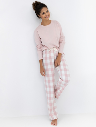 Saylor Damen-Pyjama Sensis – Langarm aus Baumwolle mit karierter Flanellhose