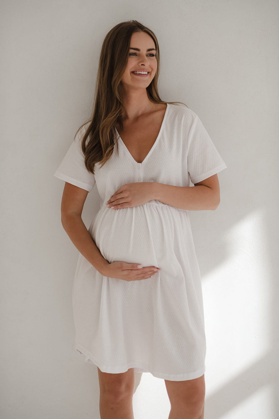 Aurora Umstands- und Stillnachthemd Milk&Love weiß