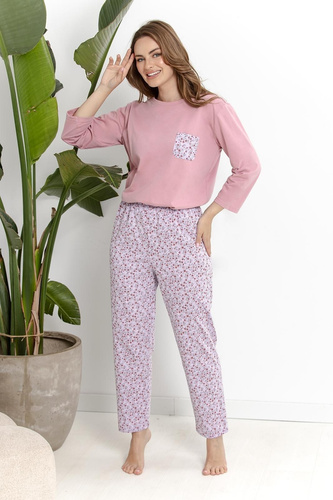 Damen-Pyjama Taro Agnessa 3629 Staubiges Rosa 100% Baumwolle 3/4-Arm