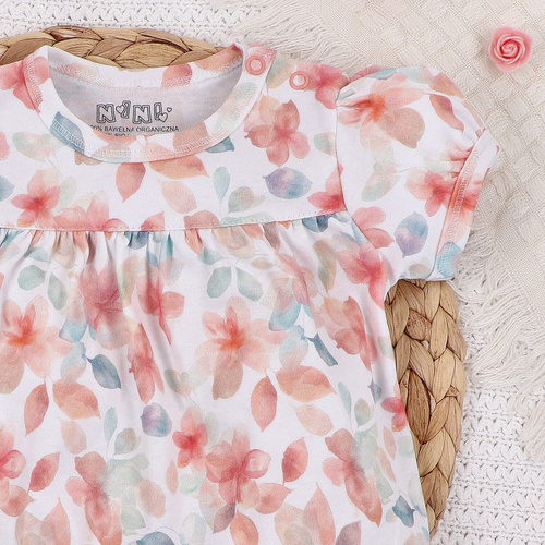 ABN-5428 Bunte Blumen Bio-Baumwollkleid mit Nini-Print