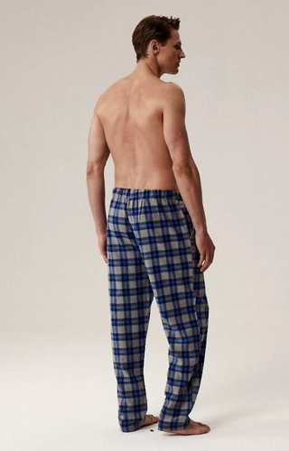 NMB -045 Atlantic Grey – karierte Flanell-Pyjamahose für Herren