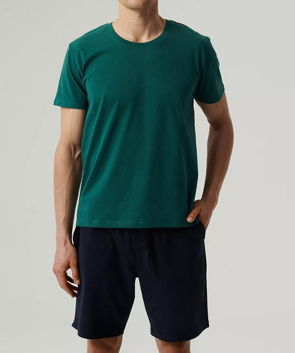 NMP-379 Herren-Kurzarmpyjama, Atlantic-Smaragd-Marineblau