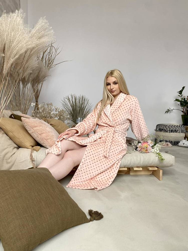 548 Melanie Long Forex Damen Bademantel - Lachs 