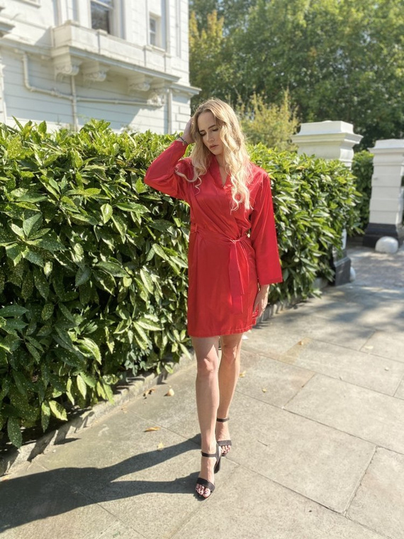 797 Klassischer Damenbademantel Forex - rot