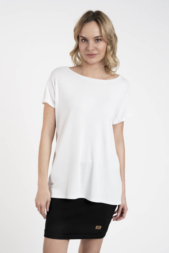 Ksenia Kurzarmbluse Italian Fashion - weiß