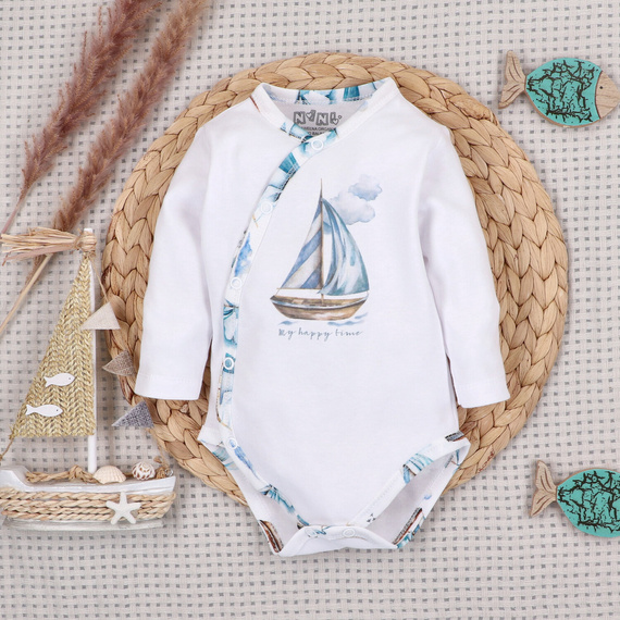 NINI ABK-0051/ZAG Ship Baby-Set 4-teilig aus 100% Bio-Baumwolle