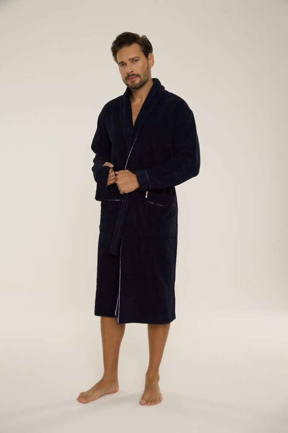 735 Manuele Herren Bademantel De Lafense - marineblau