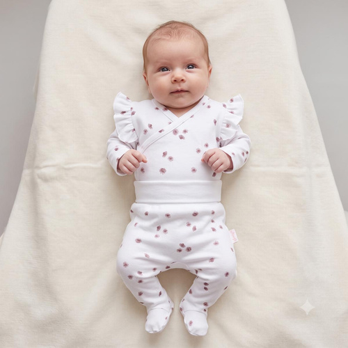 Nicol Hania 226009 Baby-Halbhosen 100% Baumwolle Blumen Creme