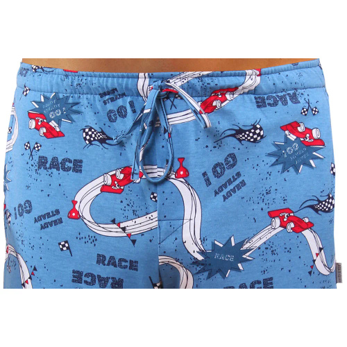 2660/10 Sesto Senso Herren-Pyjama und Hose mit langen Ärmeln – Marineblau