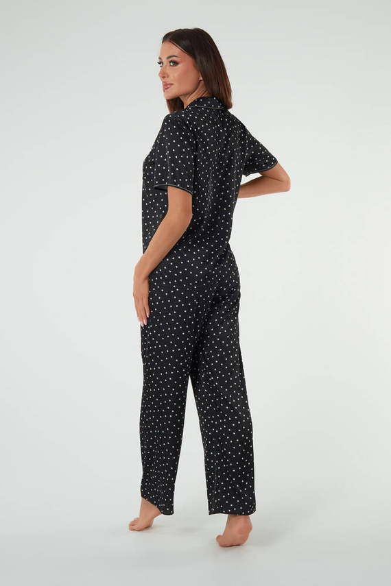 Ria Damen Schlafanzug kurzarm, lange Hose Italian Fashion - Druck