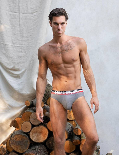 M-1051 SD Herren-Slip Lama schwarz grau