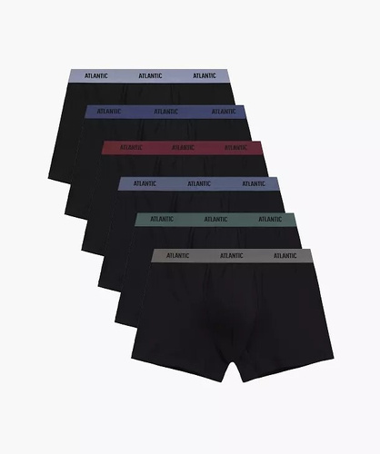 Herrenboxershorts Atlantic 6SMH-004 A6 schwarz – 6er-Pack, 95% Baumwolle, eng anliegend