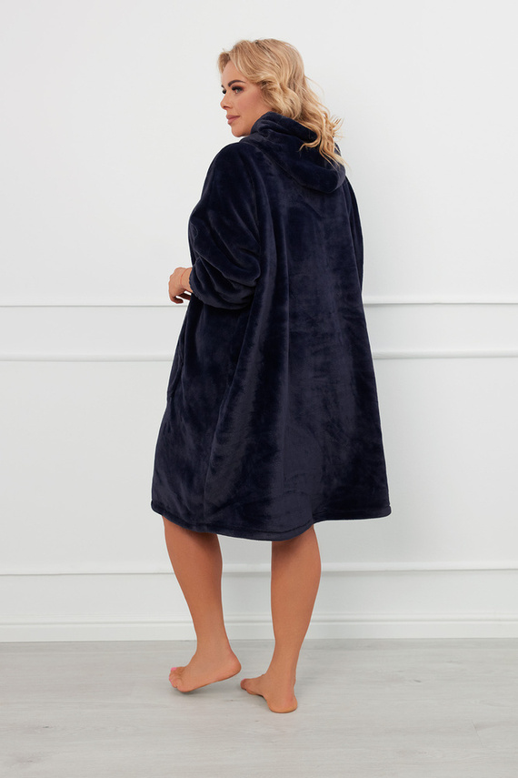 Forio Deckenbluse mit Kapuze unisex Italienische Mode - navy blau