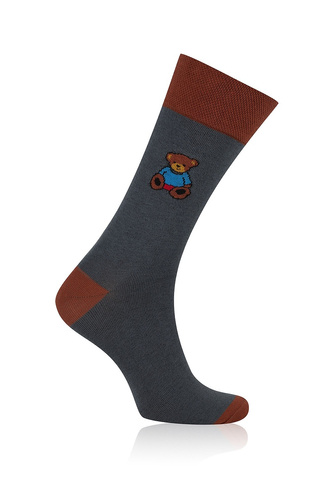 S177D Rajmund Herren lange Socken Italienische Mode - navy blau