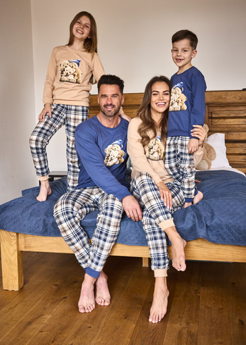 594/187 592/187 Cornette Bears Mädchenpyjama | Baumwolle, bedruckt, lange karierte Hose