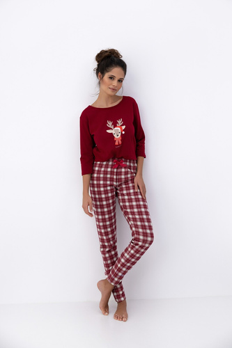 Mallory Pajamas Sensis – Baumwollpyjama für Damen mit langer Hose und Weihnachtsdruck
