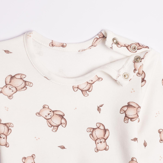 227095 Nicol BENEK Babybody 100% Baumwolle langarm Bären creme