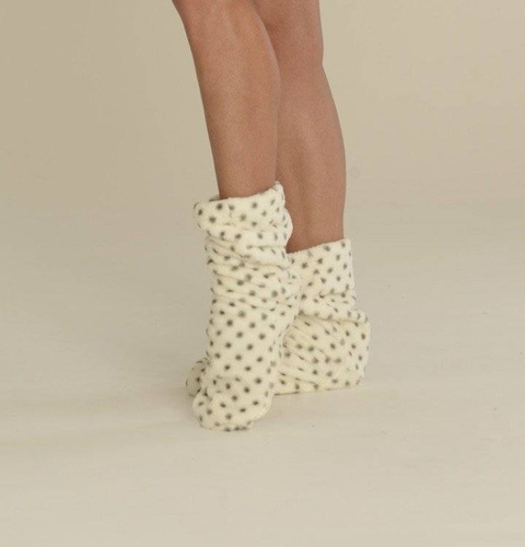 553/554 Wellsoft Smooth Schlafsocken De Lafense - ecru klein gepunktet