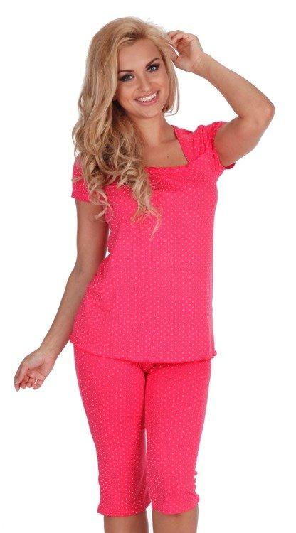 919 Dots Damen Schlafanzug - Himbeere
