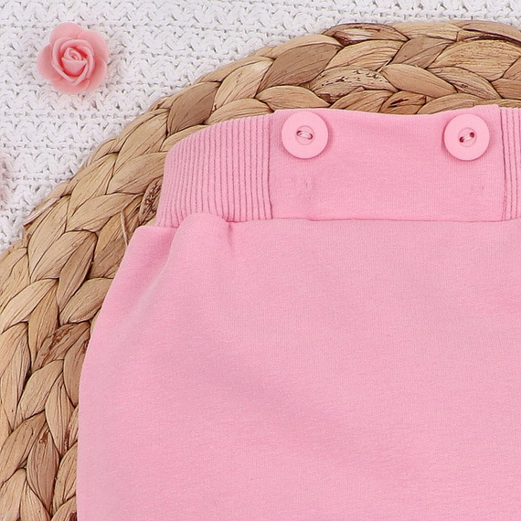 ABN-5426 Bunte Blumen Nini Jogginghose aus Bio-Baumwolle, rosa