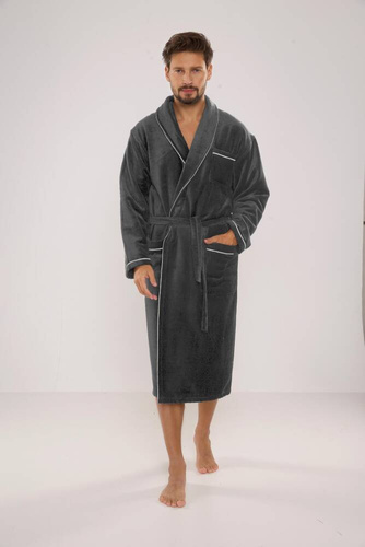 735 Manuele Herren Bademantel De Lafense - graphit