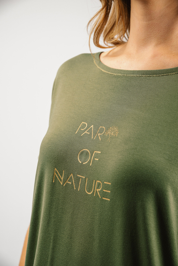 Natura Pyjamas Damen kurzarm, 3/4 Hose Italienische Mode - khaki 