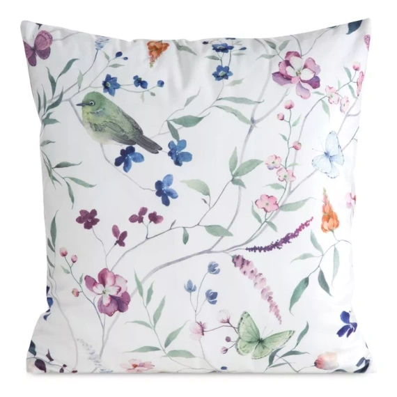 Kissenbezug 45x45 Mink 36 Eurofirany Samt Blumen dekorativ